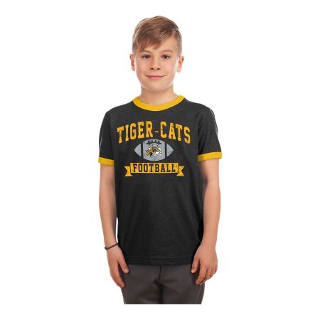 Youth Hamilton Tiger Cats New Era Tiger Cats Heather Ringer T Shirt