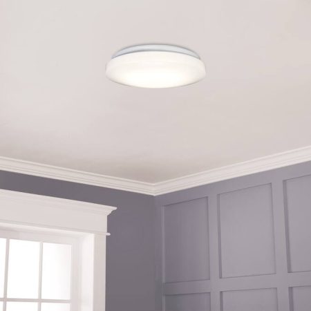 NOMA LED Flush Mount Ceiling Light Fixture, White, 10-in