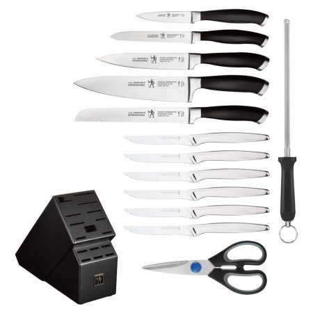 Henckels Stainless Steel Forged Generation Knife Block Set, Ergonomic Grip, 14-pc