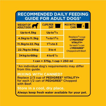 Pedigree Vitality+ Beef and Vegetable Flavour Adult Dry Dog Food, 14-kg