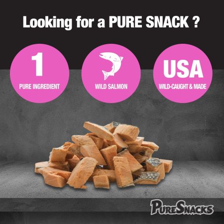 PureSnacks Freeze Dried Salmon Dog Treats, 100-g