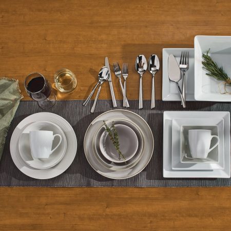 CANVAS Caleb 32pc Porcelain Dinnerware Set, Serves 8, White