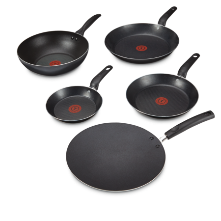 T-fal Tawa Frying Pan, Non-stick, Dishwasher & Oven Safe, Black, 30cm