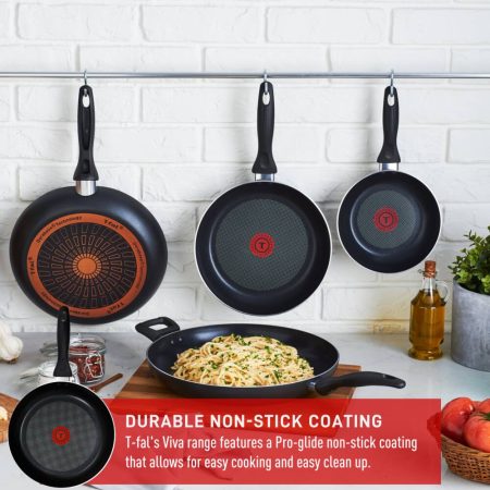 T-fal Viva Aluminum Frying Pan Non-stick, Dishwasher & Oven Safe, Black