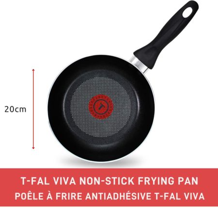 T-fal Viva Aluminum Frying Pan Non-stick, Dishwasher & Oven Safe, Black