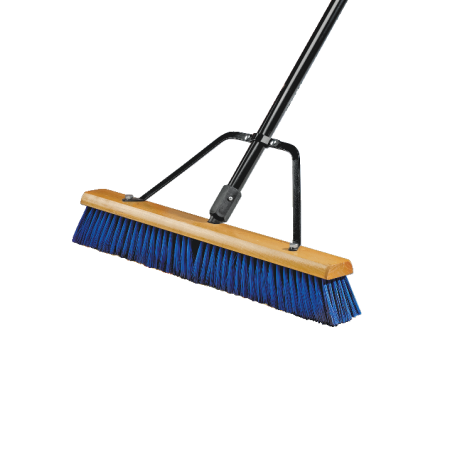 Mastercraft Multi-Surface Push Broom with Steel Handle, 24-in