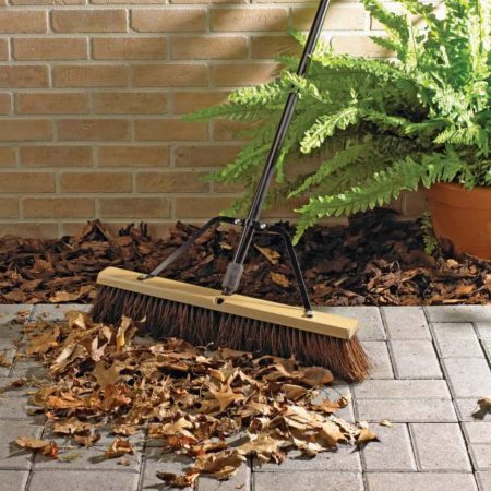 Mastercraft Rough-Surface Push Broom with Steel Handle, 24-in