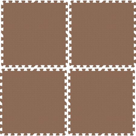 For Living Anti-Fatigue Interlocking Mats, 4-pk, Tan Basketweave, 24-in x 24-in