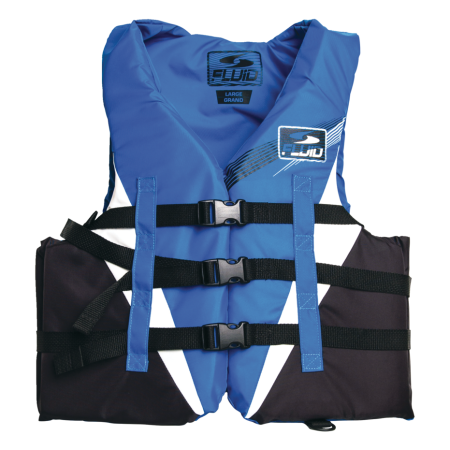 Fluid Adult Universal 3-Buckle PFD/Life Jacket, Assorted Sizes