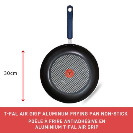 T-fal Air Grip Aluminum Frying Pan Non-stick, Dishwasher & Oven Safe, Blue