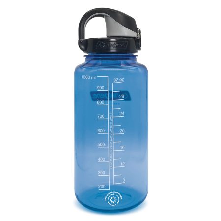 Nalgene On-The-Fly Wide Mouth Water Bottle, Slate Blue with Black Cap, 1 L