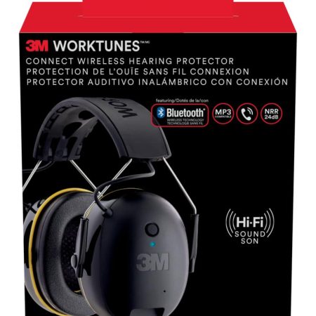 3M™ WorkTunes NRR 24dB Bluetooth Hearing Protector, Black/Yellow