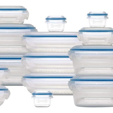 SnapLock Plastic Food Storage Container Set with Airtight Seal, 40-pc