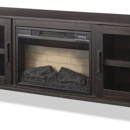 CANVAS Canmore Media Console Electric Fireplace TV Stand with Fireplace, 54-in, 1400W, Brown