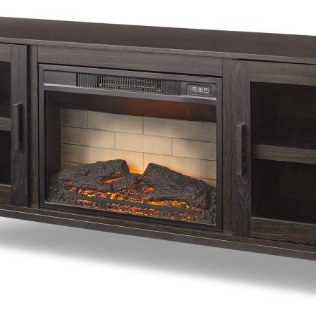 CANVAS Canmore Media Console Electric Fireplace TV Stand with Fireplace, 54-in, 1400W, Brown