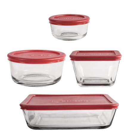 Anchor Hocking Glass Storage Set, Assorted Sizes, 8-pc