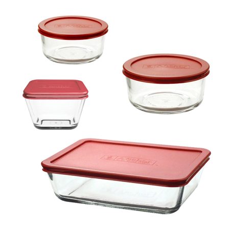 Anchor Hocking Glass Storage Set, Assorted Sizes, 8-pc