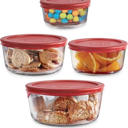 Anchor Hocking Round Glass Storage Set, Assorted Sizes, 8-pc