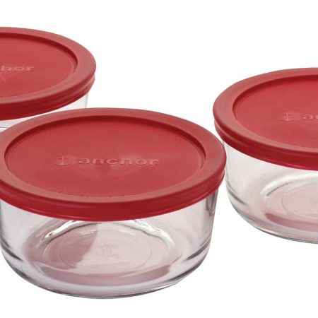 Anchor Hocking Glass Storage Container Set, 4-Cup, 6-pc