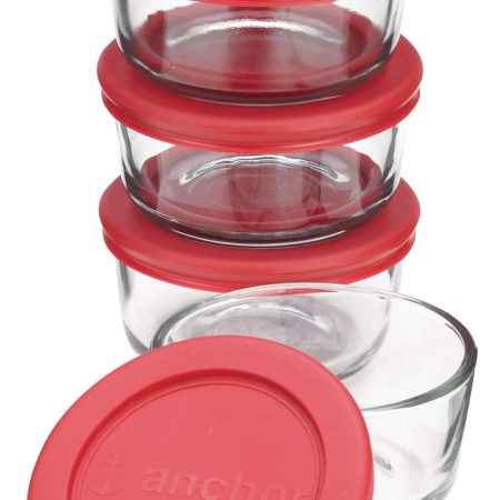 Anchor Hocking Glass Storage Container Set, 4-pc x 1-Cup