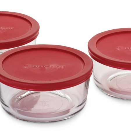 Anchor Hocking Glass Storage Container Set, 4-Cup, 6-pc