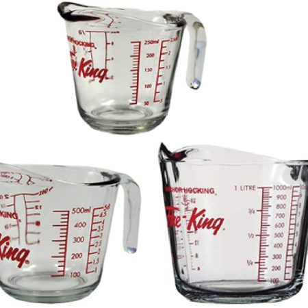 Anchor Hocking Glass Measuring Cup Set, Assorted Sizes, 3-pc