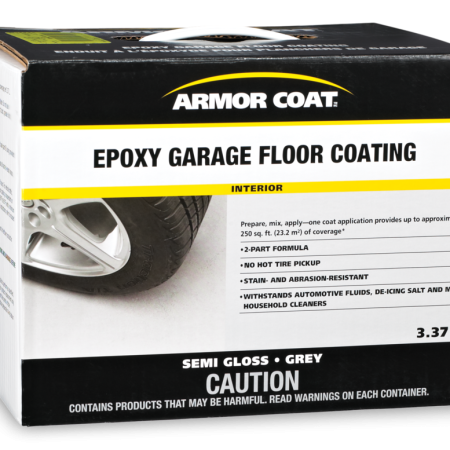 Armor Coat Garage Floor Coating Kit, Semi-Gloss Grey, 3.55-L/1-Gallon