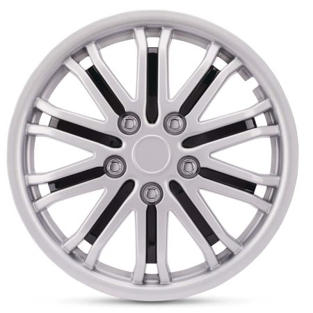 AutoTrends Wheel Cover, Silver/Black, 18-in, 4-pk