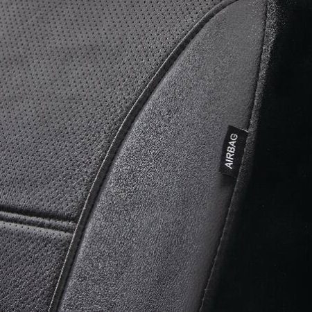 AutoTrends Faux Leather Complete Seat Cover Set for Back Bench Seat, Black