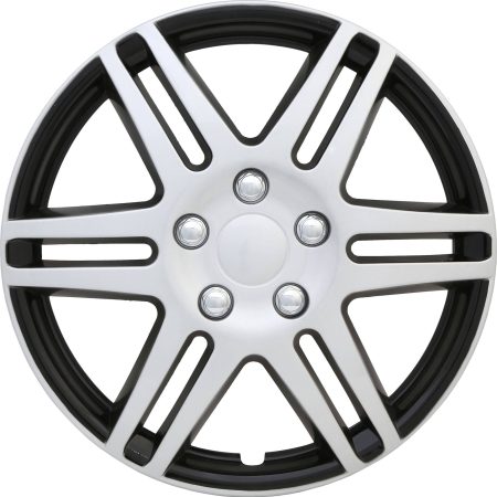 AutoTrends Wheel Cover, Silver/Black, 17-in, 4-pk