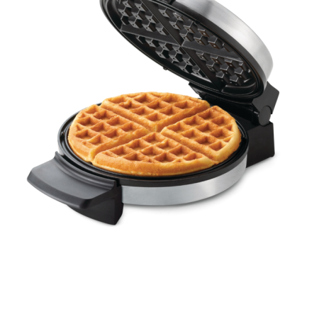 Black & Decker Round, Non-Stick Belgian Waffle Maker, Stainless Steel