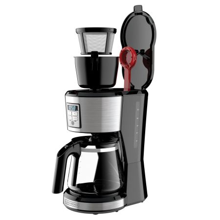 Black & Decker Programmable Coffee Maker w/ Glass Carafe, Stainless Steel, 12 Cups