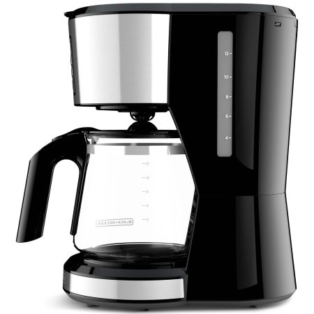 Black & Decker Programmable Coffee Maker w/ Glass Carafe, Stainless Steel, 12 Cups