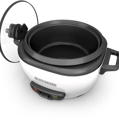 Black & Decker Rice Cooker & Non-Stick Steamer White, 16 Cups