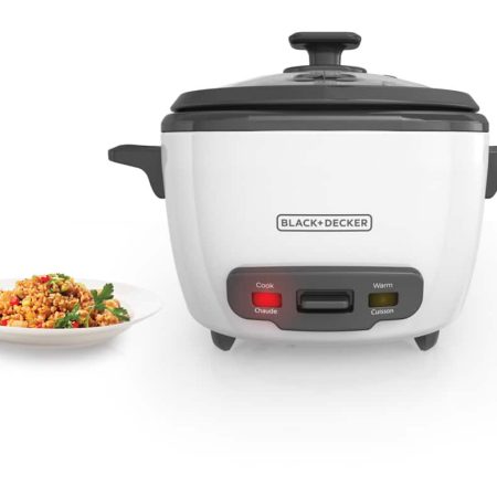 Black & Decker Rice Cooker & Non-Stick Steamer White, 16 Cups