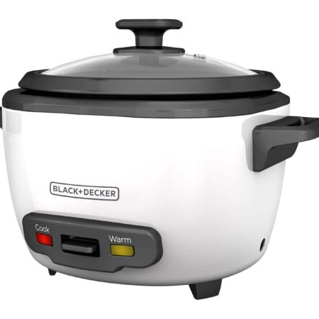 Black & Decker Rice Cooker & Non-Stick Steamer White, 16 Cups