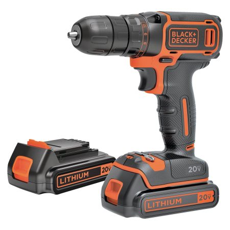 Black + Decker BDCDD120C-2 20V Max Lithium-Ion Cordless Drill/Driver with Battery & Charger, 3/8-in