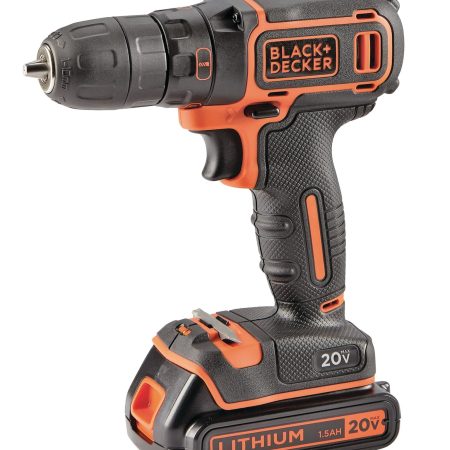 Black + Decker BDCDD120C-2 20V Max Lithium-Ion Cordless Drill/Driver with Battery & Charger, 3/8-in