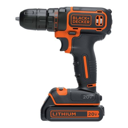 Black + Decker BDCDD120C-2 20V Max Lithium-Ion Cordless Drill/Driver with Battery & Charger, 3/8-in