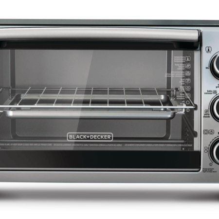 Black & Decker Toaster Oven w/ 4 Functions, Stainless Steel, 6-Slices