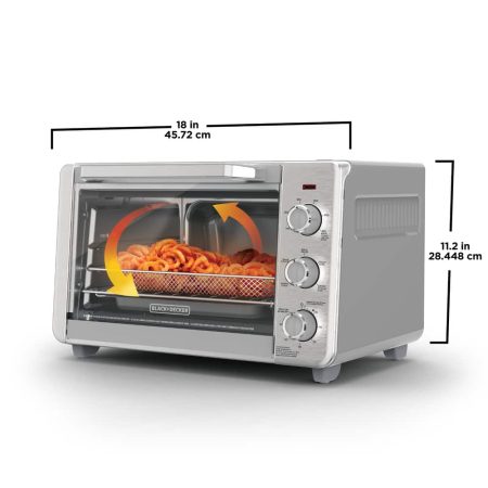 Black & Decker Crisp 'N bake 6-Slice Air Fryer Toaster Oven, Stainless Steel, 5 Cooking Functions