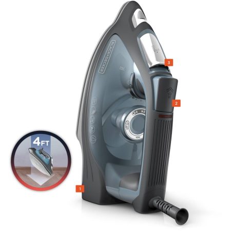 Black & Decker 1500W Steam Iron with Auto Shutoff, Grey/Green