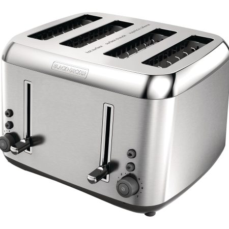 Black & Decker Toaster Kitchen Tools® Extra Wide w/ 7 Settings, Stainless Steel, 4-Slices