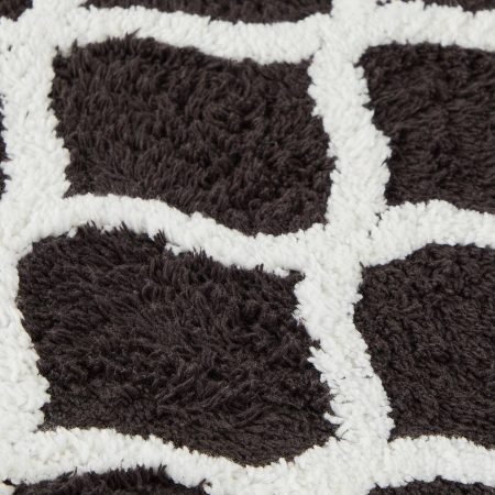 For Living Tufted Bathroom Mat, Black, 17-in x 24-in