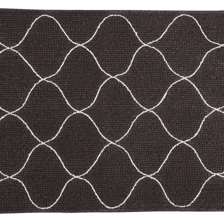 For Living Tufted Bathroom Mat, Black, 17-in x 24-in