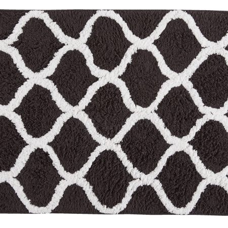 For Living Tufted Bathroom Mat, Black, 17-in x 24-in