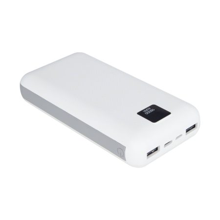 Bluehive 3-Port 16,000 mAh Portable Power Bank with Digital Screen, Compatible with iPods, iPhones and Most Mobile Devices, White