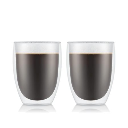 Bodum Double Wall Clear Glass Mugs, 350-mL, 2-pk