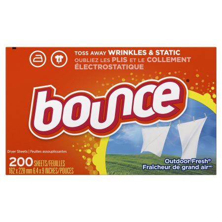 Bounce Dryer Fabric Softener Sheets, 200 Sheets, Outdoor Fresh Scent