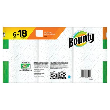 Bounty Triple Roll Paper Towel, 2-ply, 6-pk